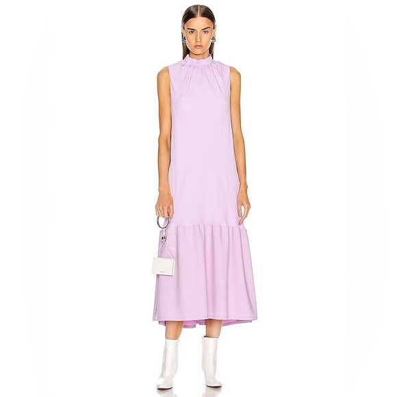 Tibi Modern Drape Sculpted Midi Dress in Mulberry NWT - Picture 2 of 8